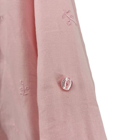 Napa Valley Embroidered Button-Up Top Long Sleeve Pink Blouse Eyelet Plus Size‎ - Picture 9 of 13